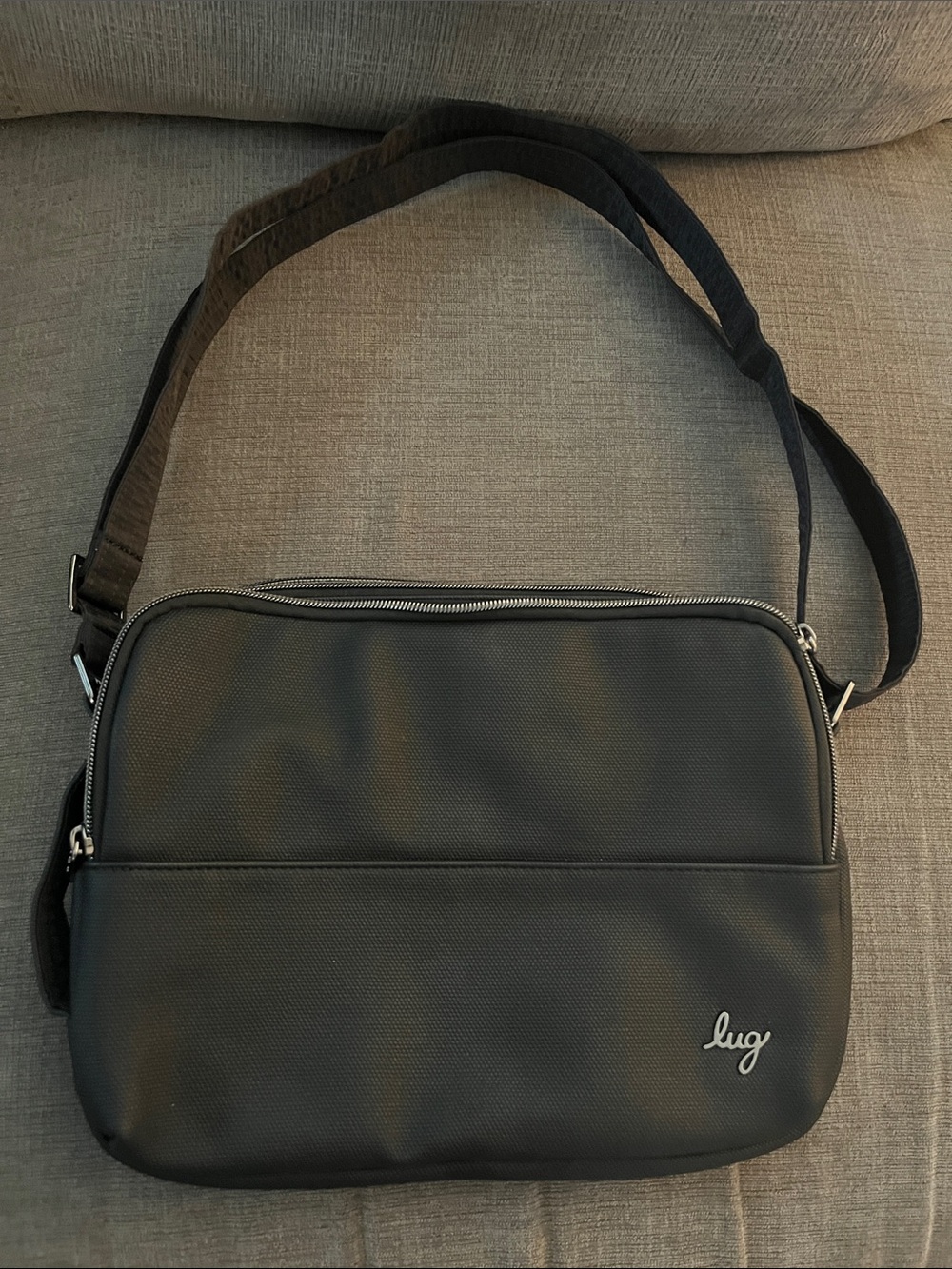 lug Black Messenger Crossbody Bag